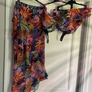 Bleu Rod Beattie NEW SET 3  Night Safari twist underwire Bikini 36DD 8 L Wrap